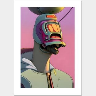 Weird-faced robot Posters and Art